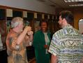 Photograph: [Three faculty members converse at Willis Library new faculty recepti…