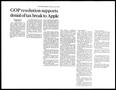 Thumbnail image of item number 1 in: '[Clipping: GOP resolution supports denial of tax break to Apple]'.