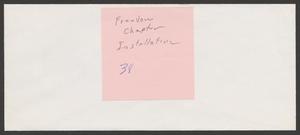 Primary view of object titled '[Freedom Chapter Installation envelope and note]'.