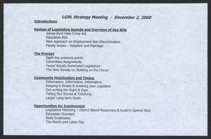 Primary view of object titled '[LGRL meeting agenda, December 2, 2000]'.
