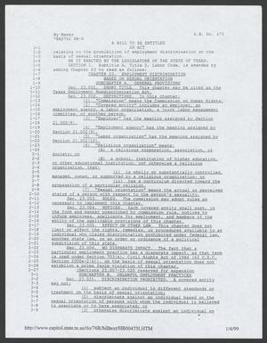 Primary view of object titled '[Employment discrimination act]'.