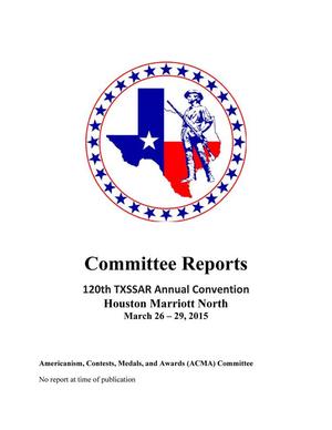 Primary view of object titled '[TXSSAR Committee Reports: March 26 - 29, 2015; 2]'.