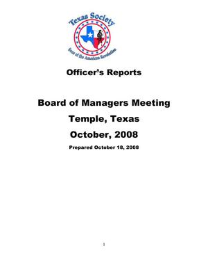 Primary view of object titled '[TXSSAR Officer Reports: October 2008]'.