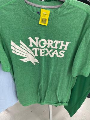 Primary view of object titled '[UNT "North Texas" green short sleeve t-shirt]'.