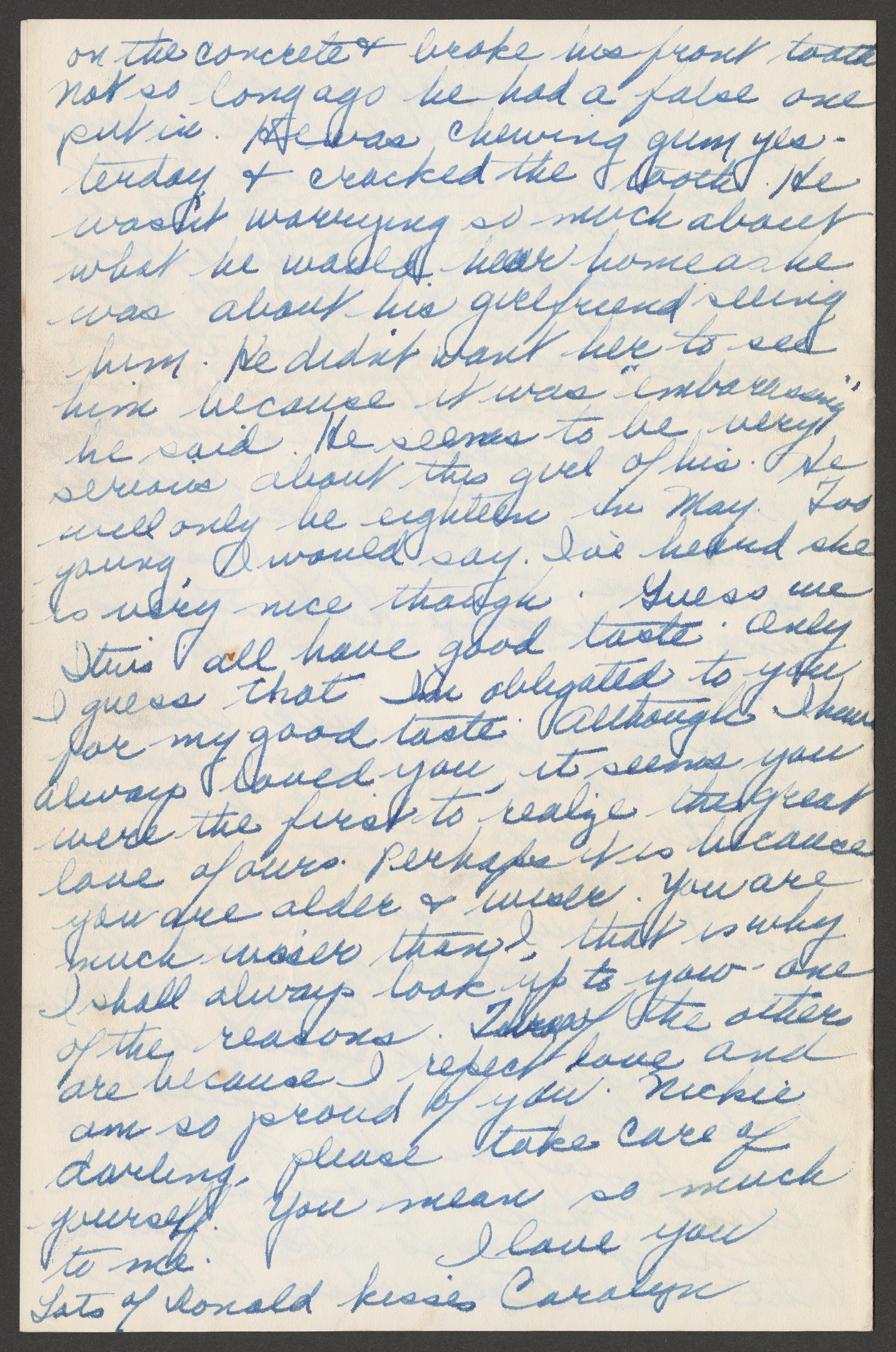 [Letter to Private Nicholas C. Soviero from Carolyn R. Itri, January 25, 1944]
                                                
                                                    [Sequence #]: 3 of 5
                                                