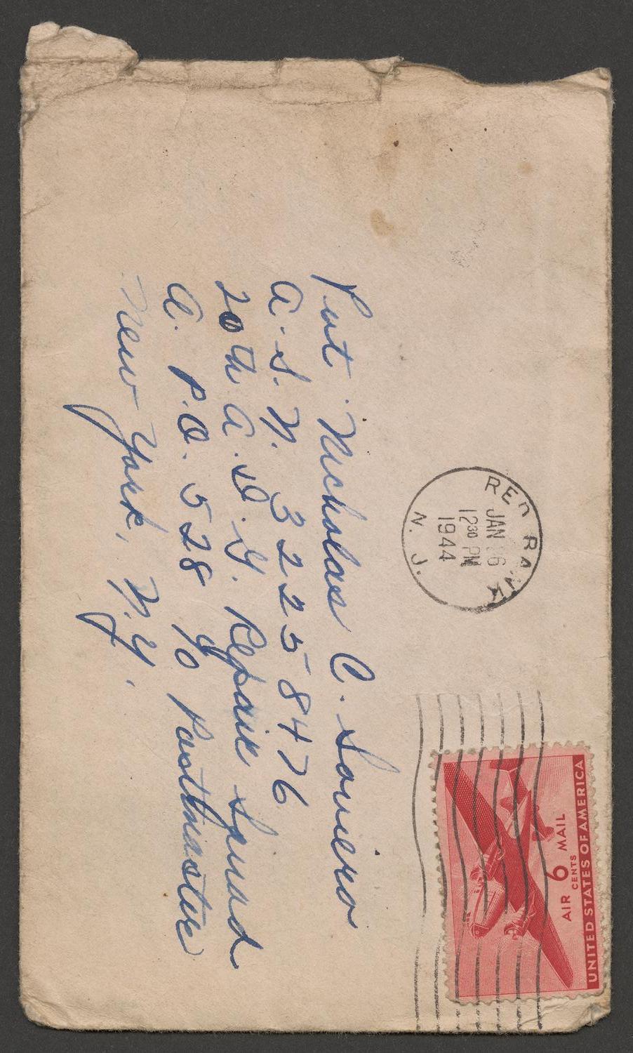 [Letter to Private Nicholas C. Soviero from Carolyn R. Itri, January 25, 1944]
                                                
                                                    [Sequence #]: 4 of 5
                                                