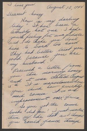 Primary view of object titled '[Letter from Carolyn R. Itri to Private Nicholas C. Soviero, August 12, 1944]'.