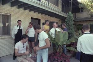Primary view of object titled '[Photograph of a party on an outdoor patio]'.