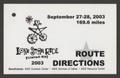 Text: [Lone Star Ride 2003 key ring route directions]