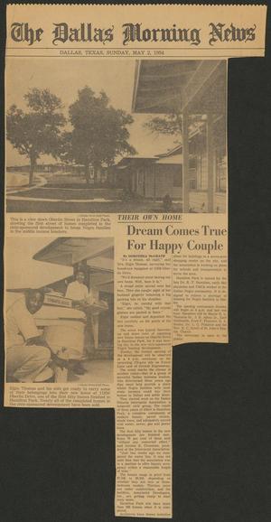 Primary view of object titled '[Clipping: Dream Comes True For Happy Couple]'.