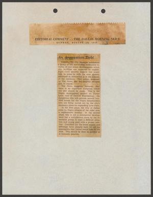 Primary view of object titled '[Clipping: An Annexation Debt]'.
