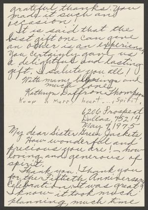 Primary view of object titled '[Letter from K. Thompson to the Green Jackets]'.