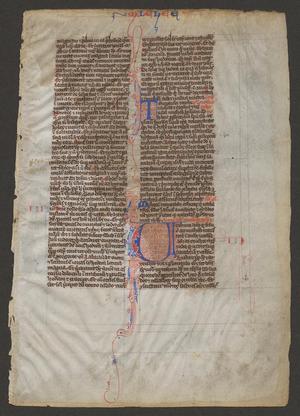 Primary view of object titled '[Leaf from 13th Century Bible]'.