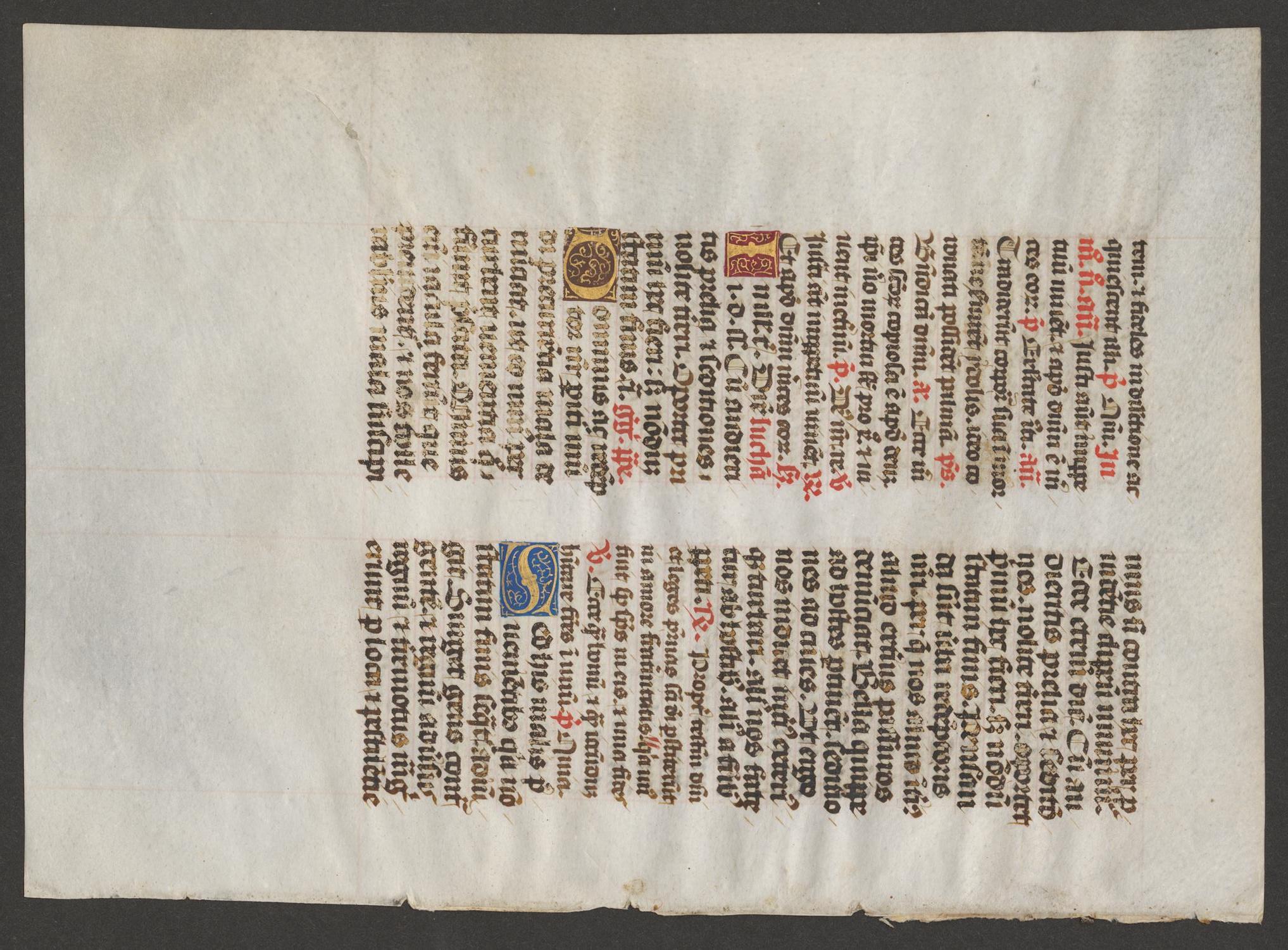 [14th Century Prayer Book Leaf, Origin Unknown]
                                                
                                                    [Sequence #]: 2 of 2
                                                