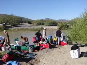Primary view of object titled '[River rafting trip at Big Bend]'.