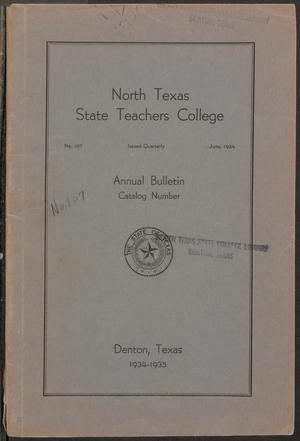Primary view of object titled 'Catalog of North Texas State Teachers College: 1934-1935'.