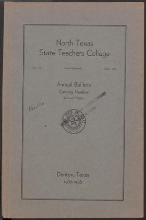 Primary view of object titled 'Catalog of North Texas State Teachers College: 1935-1936'.