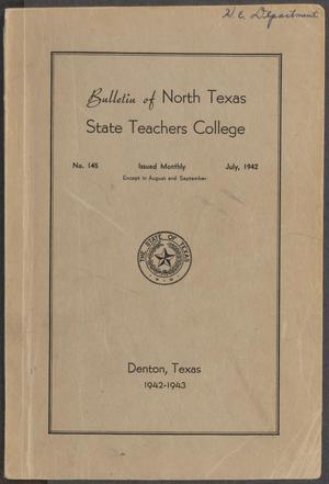 Primary view of object titled 'Catalog of North Texas State Teachers College: 1942-1943'.