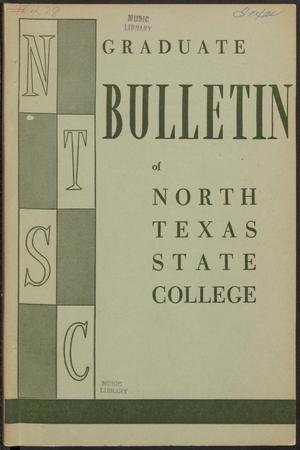 Primary view of object titled 'Catalog of North Texas State College: 1956-1957, Graduate'.