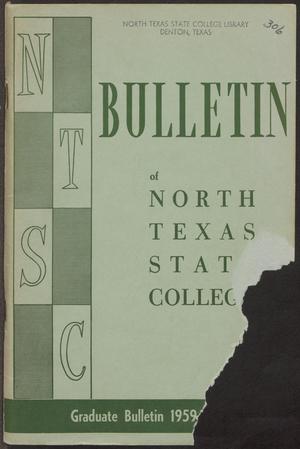Primary view of object titled 'Catalog of North Texas State College: 1959-1960, Graduate'.