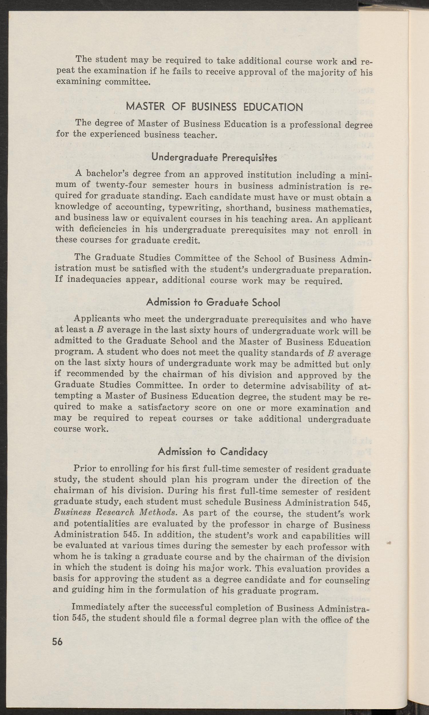 Catalog of North Texas State College: 1961-1962, Graduate
                                                
                                                    56
                                                