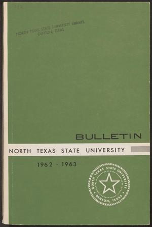 Primary view of object titled 'Catalog of North Texas State University: 1962-1963, Undergraduate'.