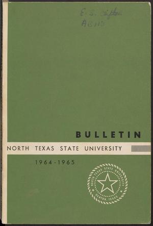 Primary view of object titled 'Catalog of North Texas State University: 1964-1965, Undergraduate'.