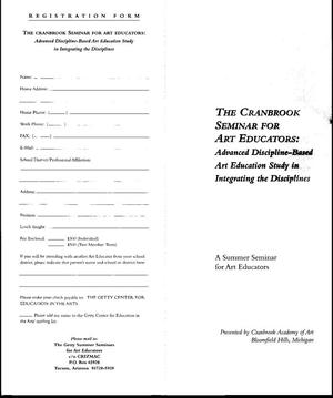 Primary view of object titled '[Pamphlet for The Cranbrook Seminar for Art Educators, 1995]'.