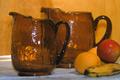 Primary view of [Brown amber vases with fruit, 2]