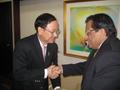 Photograph: [Vish Prasad with Chulalongkorn president at delegation meeting]