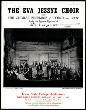 Primary view of object titled '[Flyer for the Eva Jessye Choir for "Porgy and Bess"]'.