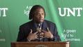 Photograph: [Curtis King speaks at UNT partnership announcement press conference]