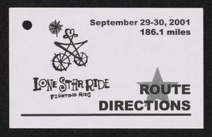 Primary view of object titled '[Route directions for the 2002 Lone Star Ride]'.