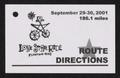 Thumbnail image of item number 1 in: '[Route directions for the 2002 Lone Star Ride]'.