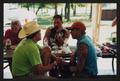 Photograph: [Crew and riders eating lunch: Lone Star Ride 2002 event photo