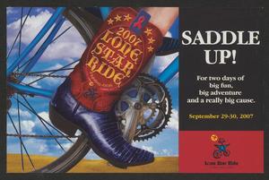 Primary view of object titled '[Saddle up: 2007 LSR advertisement flyer]'.