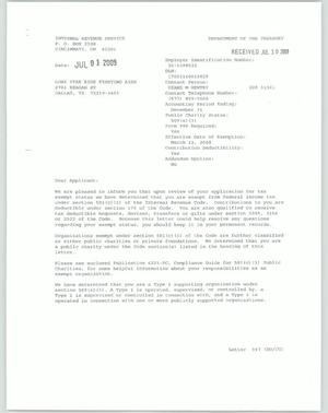 Primary view of object titled '[Letter from the IRS to Lone Star Ride Fighting AIDS, July 01, 2009, 2]'.