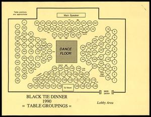 Primary view of object titled '[Dallas Dinner Committee table assignments and map]'.