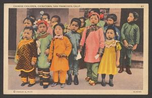 Primary view of object titled '[Postcard showing children in Chinatown San Francisco]'.