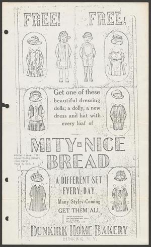 Primary view of object titled '[Photocopy of Dunkirk Home Bakery paper doll advertisement]'.
