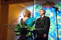 Photograph: [Pam Clayton and Tom Phipps speak at 2005 Black Tie Dinner, 1]