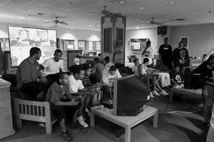 Primary view of object titled '[Kerr residents compete in Halo Tournament, 2]'.