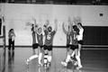Photograph: [UNT volleyball team cheers after successful point]