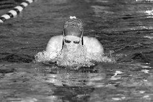 Primary view of object titled '[Lauren Harris performs 100-yard butterfly, 1]'.