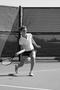 Photograph: [Lynley Wasson hits forehand during Stephen F. Austin match, 11]