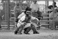 Photograph: [UNT catcher prepares to catch softball, 2]