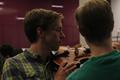 Primary view of [Close-up of person holding a violin, College of Music at the Perot Museum]