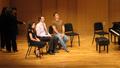 Photograph: [Three students on stage, Student recital during Jake Heggie's reside…