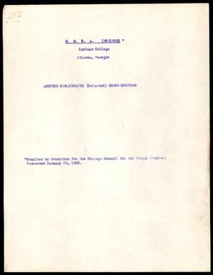 Primary view of object titled '[An annotated bibliography from Negro Heritage]'.