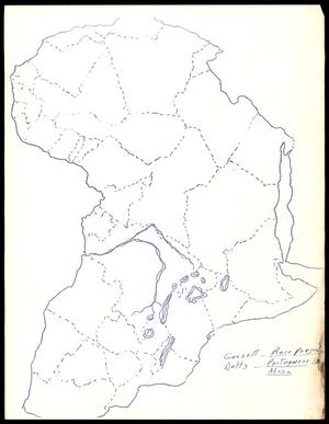 Primary view of object titled '[Photograph of a hand-drawn map of Africa]'.